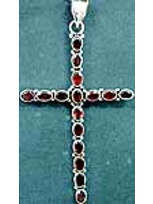 Garnet Cross Pendant