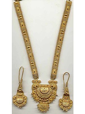 Gold Necklace with Ear Rings