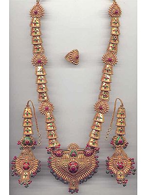 Gold Ruby Necklace Set