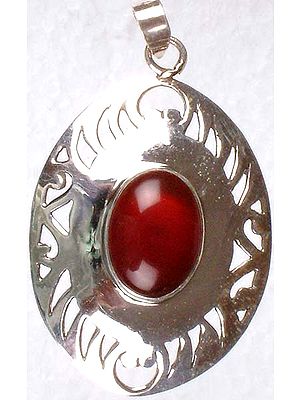 Jaali Pendant of Carnelian