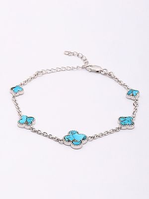 Floral Design Tibetan Turquoise Bracelet