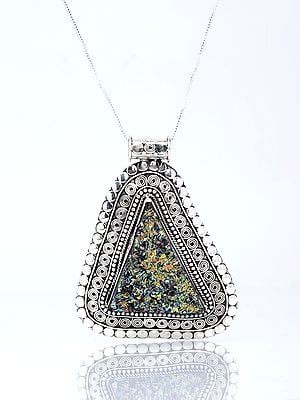 Triangular Peacockolite Pendant