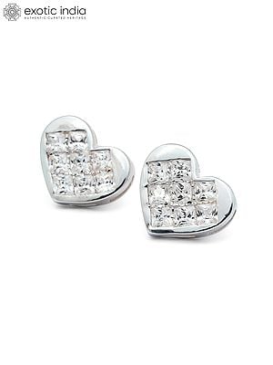 Heart Shaped Sterling Silver Tops with Cubic Zirconia Stones