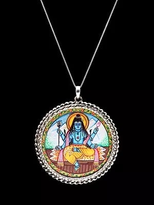 Round Shape Hand-Painted Lord Shiva Pendant