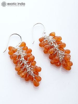 Faceted Carnelian Bunch Earrings