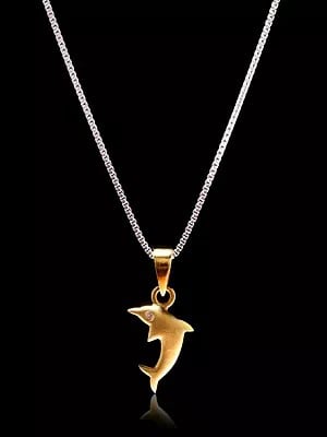 Designer Dolphin Pendant with Diamond Eye