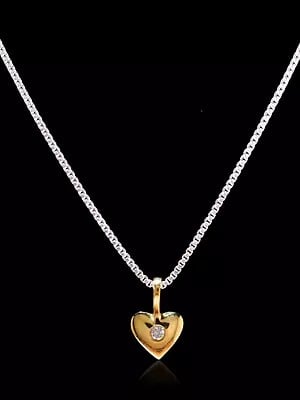 Finely Crafted Small Valentine Pendant with Diamond