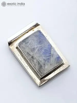 Rectangular Shape Rainbow Moonstone Pendant