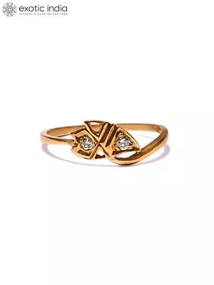 Dazzling Gold Ring with Twin Diamonds