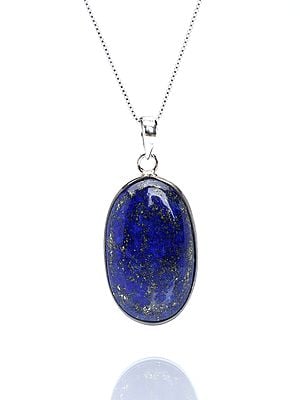 Lapis Lazuli Pendant with Malachite on Reverse (Two Sided Pendant)