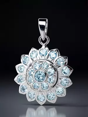 Faceted Blue Topaz Pendant