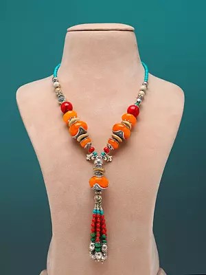 Long Beaded Necklace with S-Hook