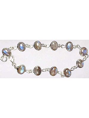 Labradorite Bezel Bracelet with Lobster Lock