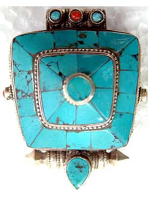 Ladakhi Gau Box with Turquoise Inlay