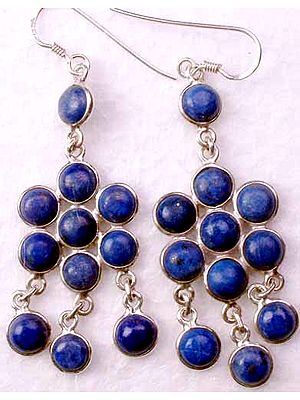 Lapis Lazuli Bezel Ear Rings