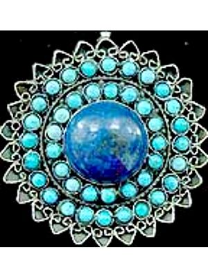Lapis Turquoise Flower Pendant