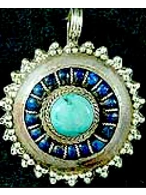 Lapis Turquoise Sun Pendant