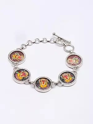 Hand-Painted Chaturbhuja Lord Ganesha Bracelet