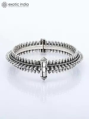 Openable Sterling Silver Bangle with Spikes