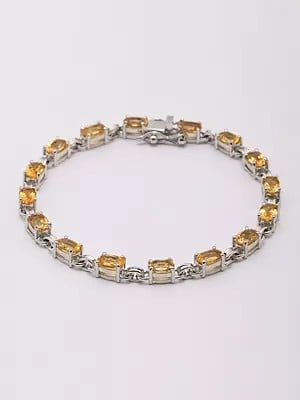 Faceted Citrine Bracelet | Sterling Silver Jewelry