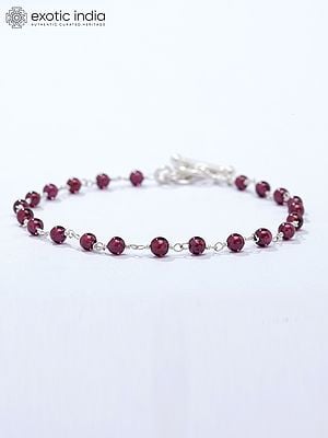 Rhodolite Garnet Beaded Bracelet