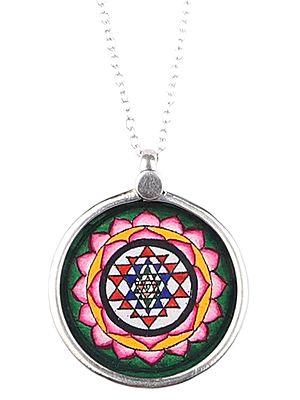 Shri Yantra Pendant for Protection With Sterling Silver