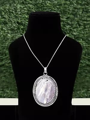 Mother of Pearl Oval Shaped Sterling Silver Pendant