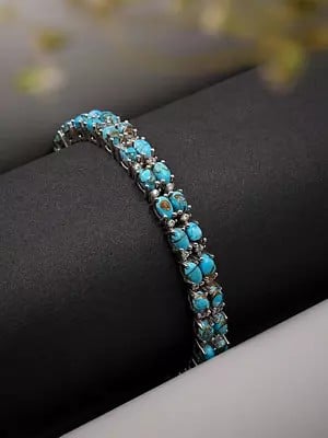 Turquoise Sterling Silver Tennis Bracelet