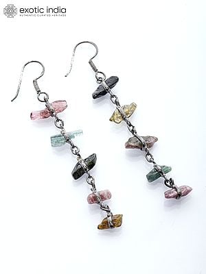 Tourmaline Chips Dangle Earrings