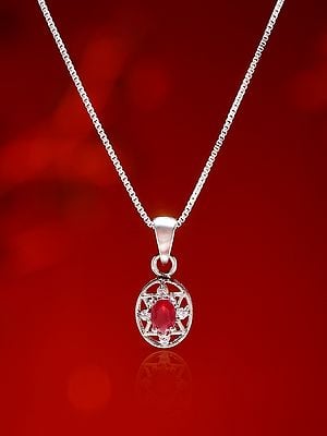 Octagon Star Shaped Ruby Pendant