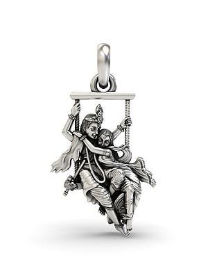Radha Krishna on Swing Pendant