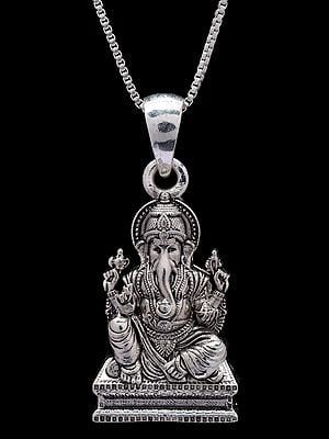 Seated Chaturbhuja Lord Ganesha Pendant