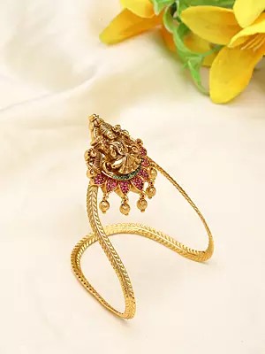 Goddess Lakshmi Armlet for Kids (Baju Band) - Brass with Gemstones