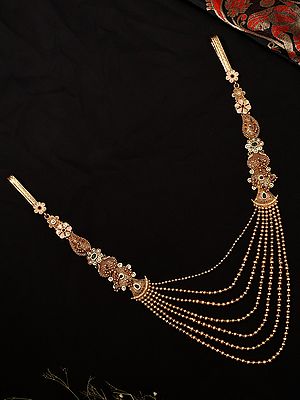 Stone Studded Multi-Strand Beaded Designer Kamarbandh (Waist Belt)