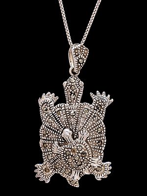 Sterling Silver Marcasite Turtle Pendant