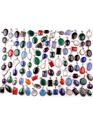 Lot of 100 Gemstone Pendants
