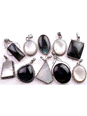 Lot of 10 Gemstone Pendants