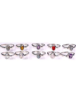 Lot of 10 Gemstone Rings