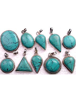 Lot of 10 Turquoise Pendants