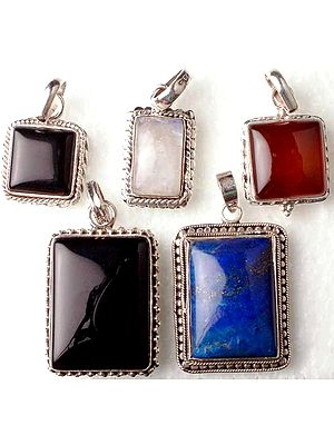 Lot of Five Rectangular Pendants
