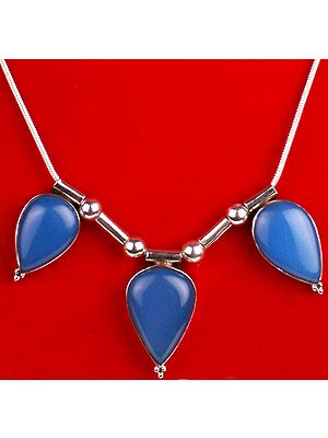 Necklace of Blue Chalcedony