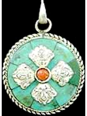 Nepalese Turquoise Coral Pendant
