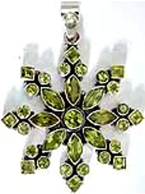 Peridot Flower Moonstone Pendant