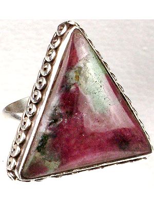 Ruby Zoisite Triangular Ring