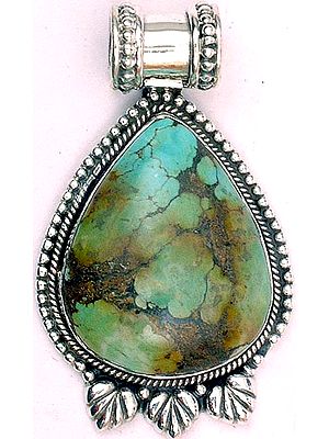 Spider-Web Turquoise Drop Pendant