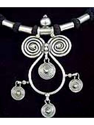 Tribal Necklace with Black Tantric Cord