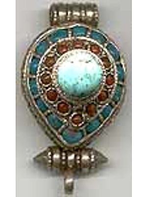 Turquoise Coral Box Pendant