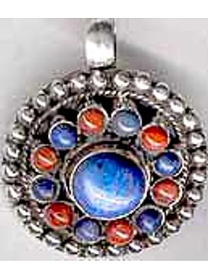 Turquoise Coral Flower Pendant