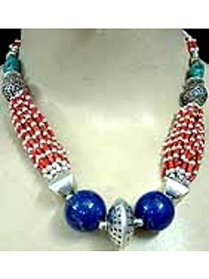 Turquoise Coral Lapis Necklace