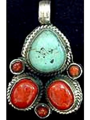 Turquoise Coral Pendant
